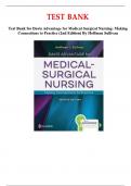 TEST BANK Davis Advantage for Medical-Surgical Nursing: Making Connections to Practice 2ND Edition by Hoffman FULL GUIDE A+