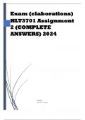 Exam (elaborations) HLT3701 Assignment 2 (COMPLETE ANSWERS) 2024 Course Home language Teaching - HLT3701 (HLT3701) Institution University Of South Africa (Unisa) Book Teaching English as a first additional language