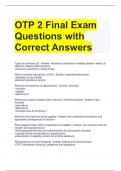OTP 2 Final Exam Questions with Correct Answers 