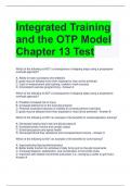 Integrated Training and the OTP Model Chapter 13 Test 