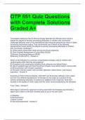 OTP 551 Quiz Questions with Complete Solutions Graded A+