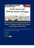 NSG 533 Advanced Pharmacology Test 1 Week 4/ Chapters 38,40 & 41/ Quizzes and Answers