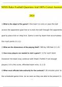 NFHS Rules football exam 2024 with 100% correct answers