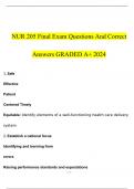 NUR 205 Final Exam Questions With Verified Solutions