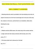 NFHS FOOTBALL TEST EXAM 2024 WITH 100% CORRECT ANSWERS