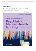 Test Bank - Davis Advantage for Psychiatric Mental Health Nursing, 10th Edition (  Mary C. Townsend,2020) All Chapters