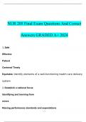 NUR 205 Final Exam Questions With Verified Solutions