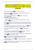OSHA 40 HAZWOPER Terms for Exam Revision Questions with 100% Correct Answers