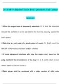 NFHS Baseball Exam Part I Review exam study guide 2024 with 100% correct answers