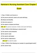 Hartman's CNA Nursing Assistant Care Chapter 3 Exam Questions with 100% Correct Answers | Verified | Latest Update