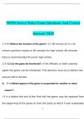 NFHS Soccer Rules exam Questions with Complete Verified Solutions 2024