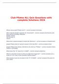 Club Pilates ALL Quiz Questions with complete Solutions 2024