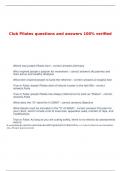 Club Pilates questions and answers 100% verified