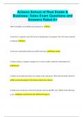 Arizona School of Real Estate & Business: Sales Exam Questions and  Answers Rated A+