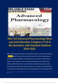 NSG 533 Advanced Pharmacology Bone and Joint Disorders (chapters 57,59 & 60) Questions with Detailed Solutions 2024-2025. 