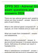 CPPS 303 - Adrenal Gland exam questions and answers 2024
