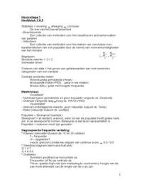 Statistiek I samenvatting - hoorcolleges, boek, werkcolleges