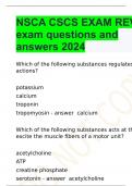 NSCA CSCS EXAM REVIEW exam questions and answers 2024