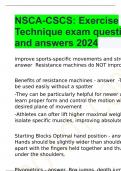 NSCA-CSCS: Exercise Technique exam questions and answers 2024