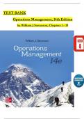 TEST BANK for Stevenson, Operations Management 14th Edition, Verified Chapters 1 - 19, Complete Newest Version