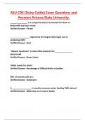 ASU CDE (Dairy Cattle) Exam Questions and  Answers Arizona State University.