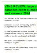VTNE REVIEW: large animal parasites exam questions and answers 2024