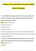 Indiana Life and Health Insurance State Exam Simulator 2024 Questions with 100% Correct Answers | Verified | Latest Update