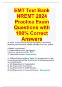 *EMT Text Bank NREMT 2024 Practice Exam Questions with 100% Correct Answers