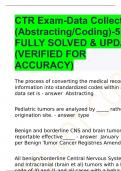 CTR Exam-Data Collection (Abstracting/Coding)-55% FULLY SOLVED & UPDATED (VERIFIED FOR ACCURACY)