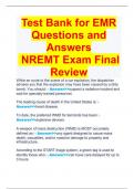 *Test Bank for EMR Questions and Answers  NREMT Exam Final Review