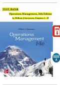 TEST BANK - Operations Management 14th International Edition by William J Stevenson, Verified Chapters 1 - 19, Complete Newest Version 