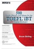 500 Words, Phrases, and Idioms for the TOEFL iBT plus Typing Strategies