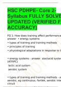 HSC PDHPE- Core 2- Syllabus FULLY SOLVED & UPDATED (VERIFIED FOR ACCURACY)