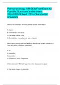 Pathophysiology (NR-283) Final Exam All Possible Questions and Answers 2024/2025 Solved 100%-Chamberlain University