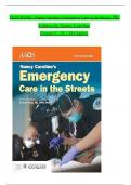 TEST BANK For Nancy Caroline’s Emergency Care in the Streets, 9th Edition by Nancy Caroline, Verified Chapters 1 - 53, Complete Newest Version