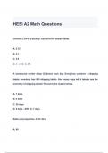HESI A2 Math Questions & Answers 2024 ( A+ GRADED 100% VERIFIED)