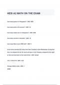 HESI A2 MATH ON THE EXAM QUESTIONS & ANSWERS 2024 ( A+ GRADED 100% VERIFIED)