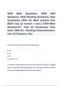 HESI A2 Mathematics BUNDLE|| FULL PACKAGED SOLUTION 2024 ( A+ GRADED 100% VERIFIED)