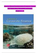 Solutions Manual For Fundamentals of Corporate Finance, 13th Edition by Ross, Westerfield, and Jordan, Verified Chapters 1 - 27, Complete Newest Version