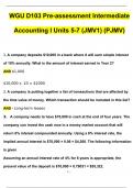 WGU D103 Pre-assessment Intermediate Accounting I Units 5-7 (JMV1) (PJMV) Questions with 100% Correct Answers | Verified | Latest Update