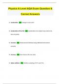Physics A Level AQA Exam Question & Correct Answers