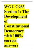 WGU C963 Section 1: The Development of Constitutional Democracy