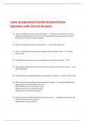 Lowa Jurisprudence Dental Assistant Exam Questions with Correct Answers