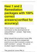 Hesi 1 and 2 Remediation packages with 100% correct answers(verified for accuracy)