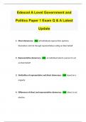 Edexcel A Level Government and Politics Paper 1 Exam Q & A Latest Update