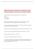 Oklahoma Board of Dentistry Jurisprudence Exam  Review Questions and Answers for latest updates