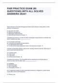 FAIR PRACTICE EXAM (80 QUESTIONS) WITH ALL SOLVED ANSWERS 2024!!