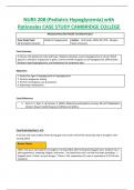 NURS 208 (Pediatric Hypoglycemia) with  Rationales CASE STUDY CAMBRIDGE COLLEGE