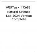 WGU Task 1 C683 Natural Science Lab 2024 Version Complete