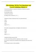 Microbiology MCQs Test Questions and Correct Solutions, Rated A+